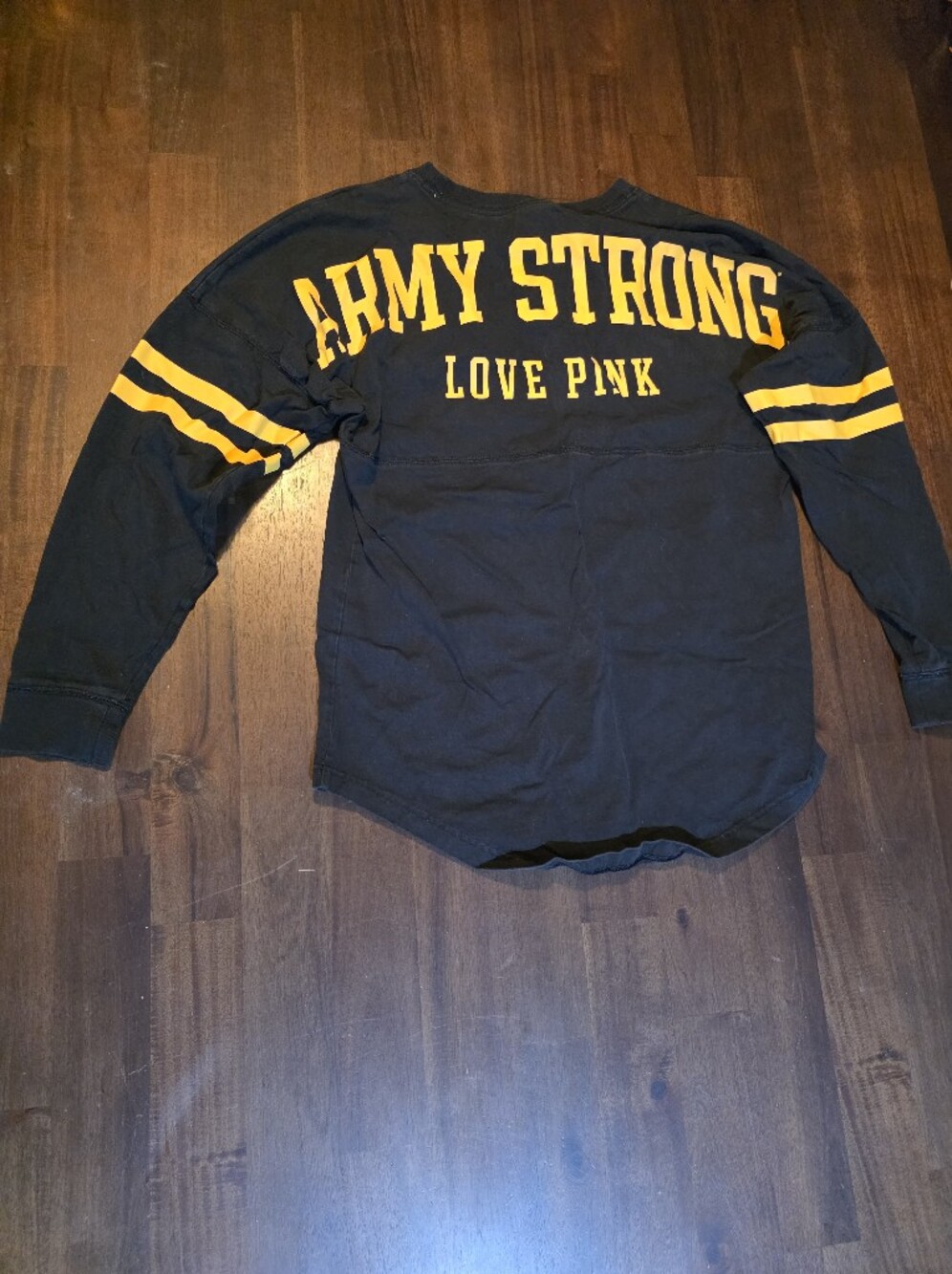 Love Pink Long Sleeve Tee in Black and Yellow
